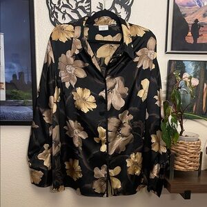 Floral Satin Women's Top